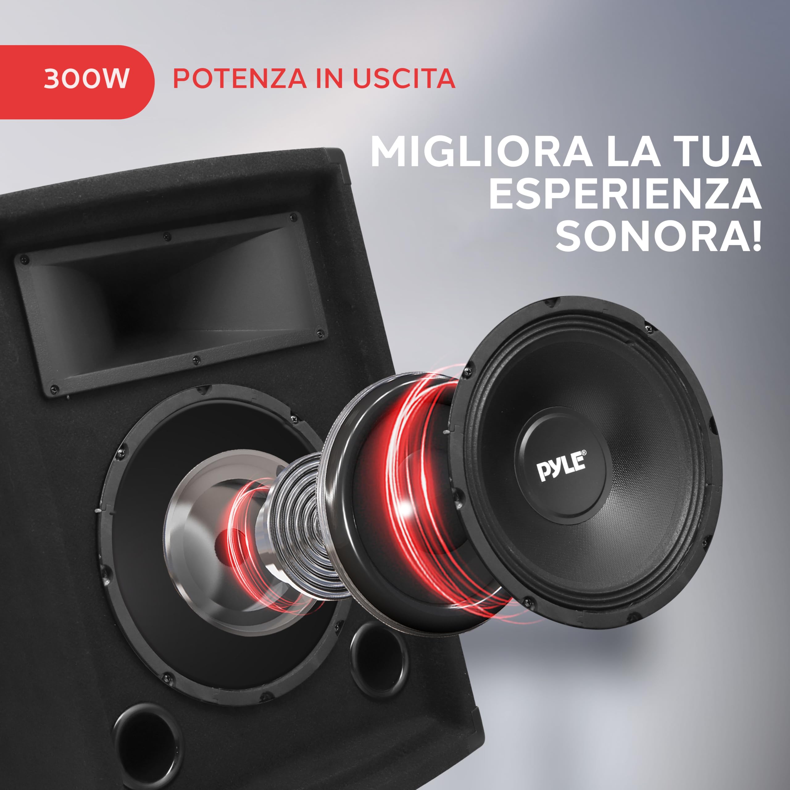 Pyle Cassa Portatile Passiva PA, Speaker da 500 Watt per Esterni, Woofer da 25,4 cm, Bobina Kapton da 3,8 cm, Super Horn 10,2 x 25,4 cm per Medi e Alti, per Campeggio e Festa