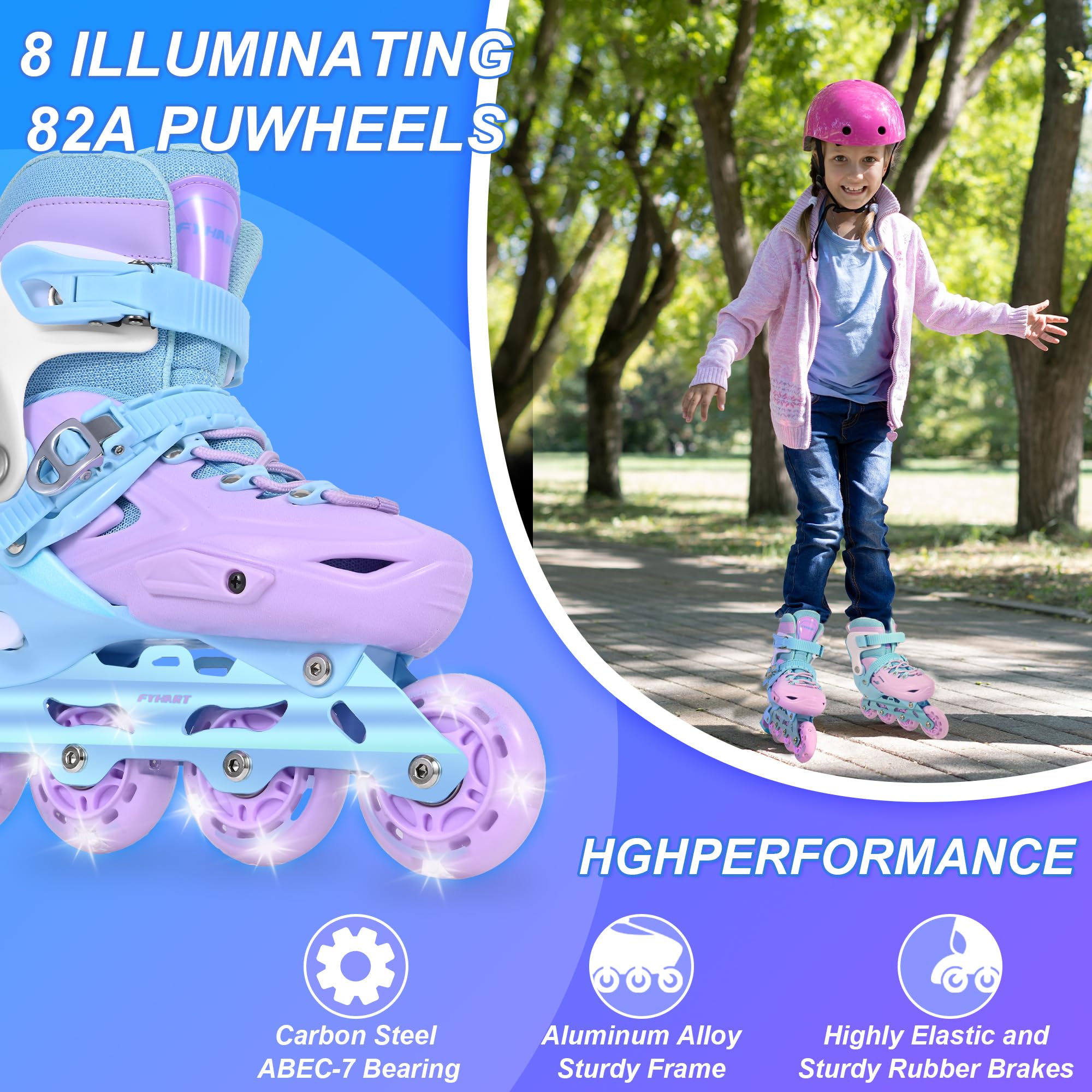 Patins en Ligne Rollers en ligne Patins à roulettes ajustables pour enfants avec roues lumineuses, patins à roulettes pour enfants pour jeunes enfants débutants, pour l'intérieur et l'extérieur
