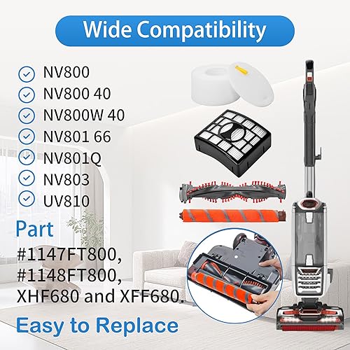 Miniatura 6 de Amyehouse Rodillo de cerdas blandas para filtro de espuma Hepa, piezas de repuesto compatibles con Shark DuoClean NV800 NV800W NV801 NV801Q NV803