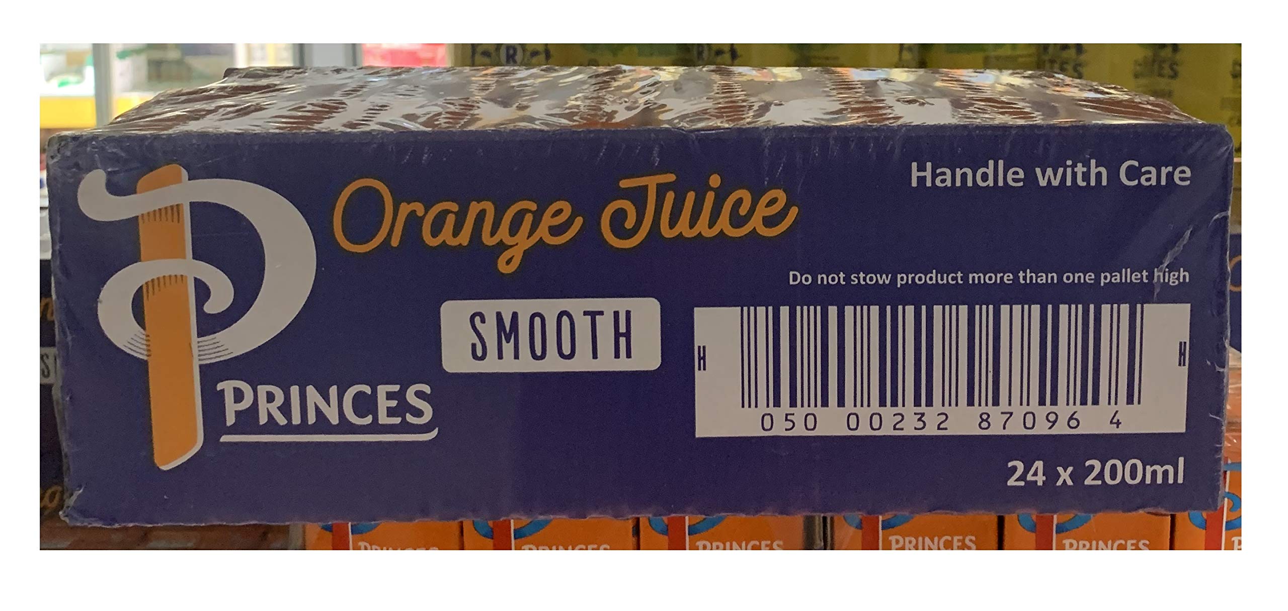 Princes 100% Pure Orange Juice from Concentrate Smooth, 200 ml, Pack of 24