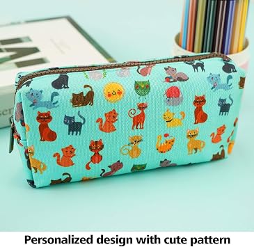 LParkin Cute Cat Pencil Case Pouch Make Up Case Stationary Kawaii Pencil Box Teacher Gift Gadget Bag Cosmetic Bag