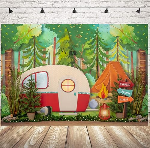 Fondos de fotos de campamento para niños, cumpleaños, estudio fotográfico, fondos de primavera, parque, flores de baby shower, decoración de fiesta