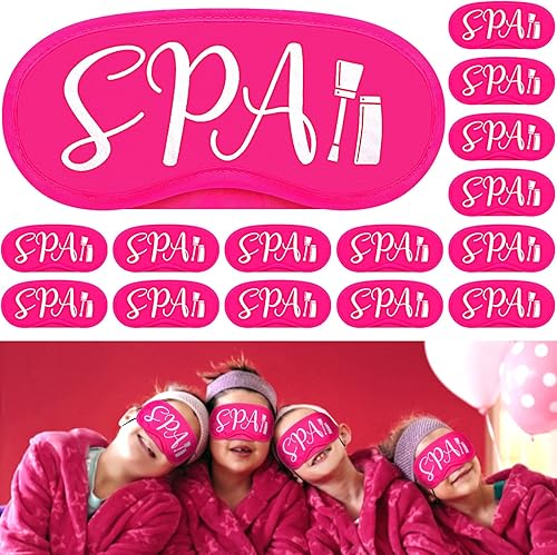 Eurzom 24 piezas de recuerdos de fiesta de spa para niñas, máscaras de ojos de spa para niños, suministros de fiesta de pijama, decoraciones de