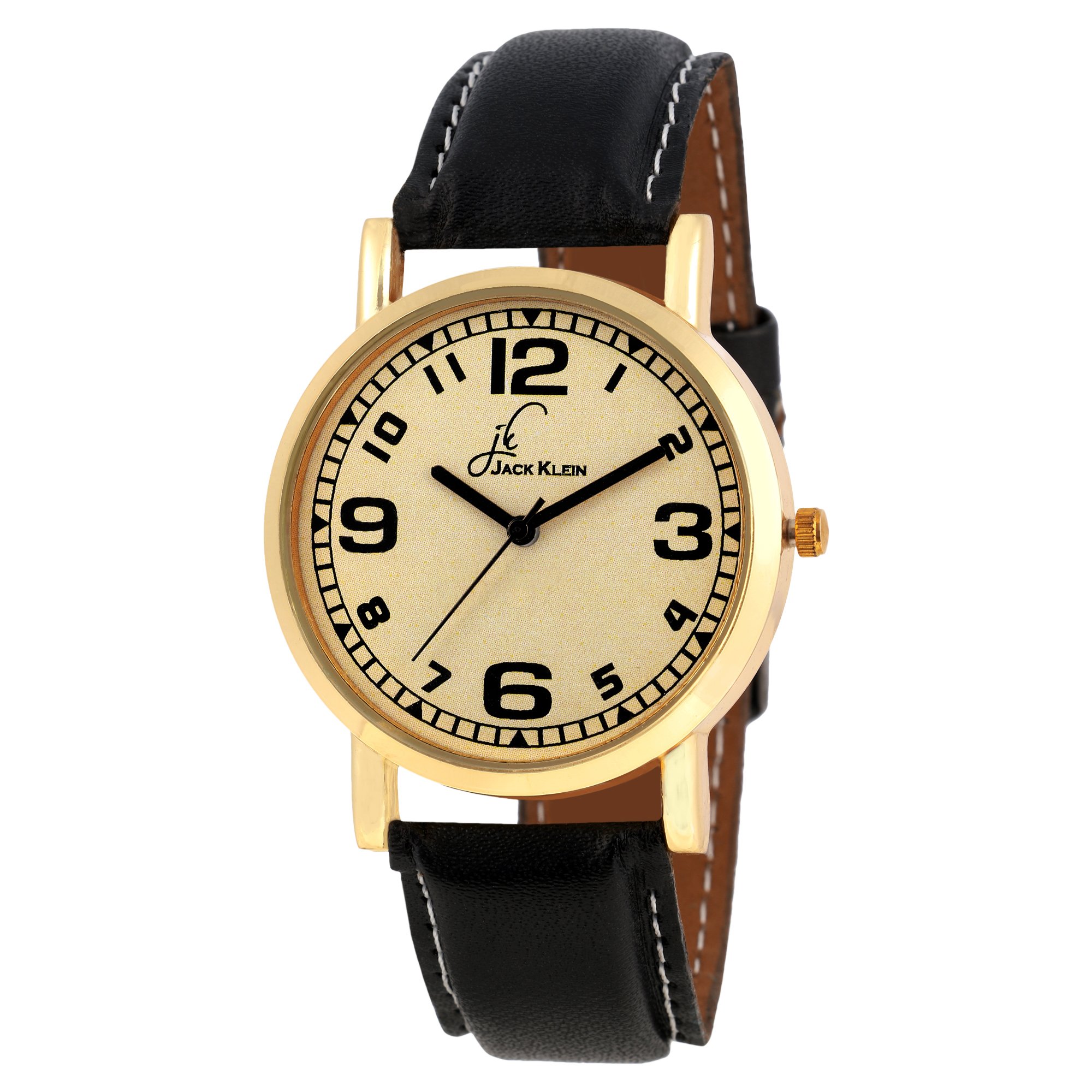 Jack Klein Stylish Golden Case Black Strap Formal Wrist Watch (B07B6PGG11) Amazon Price History, Amazon Price Tracker