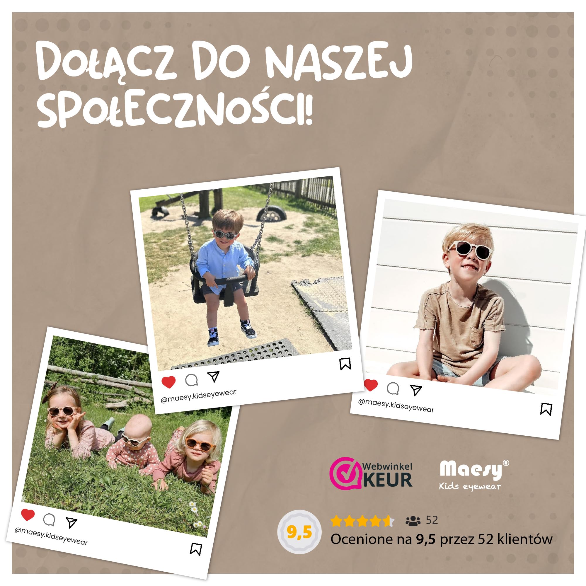 dziecięce okulary przeciwsłoneczne Luca - 1-3 lata - elastyczne - regulowana gumka - ochrona polaryzacyjna UV400 - maluch i przedszkolak - chłopcy i dziewczynki - kwadratowe