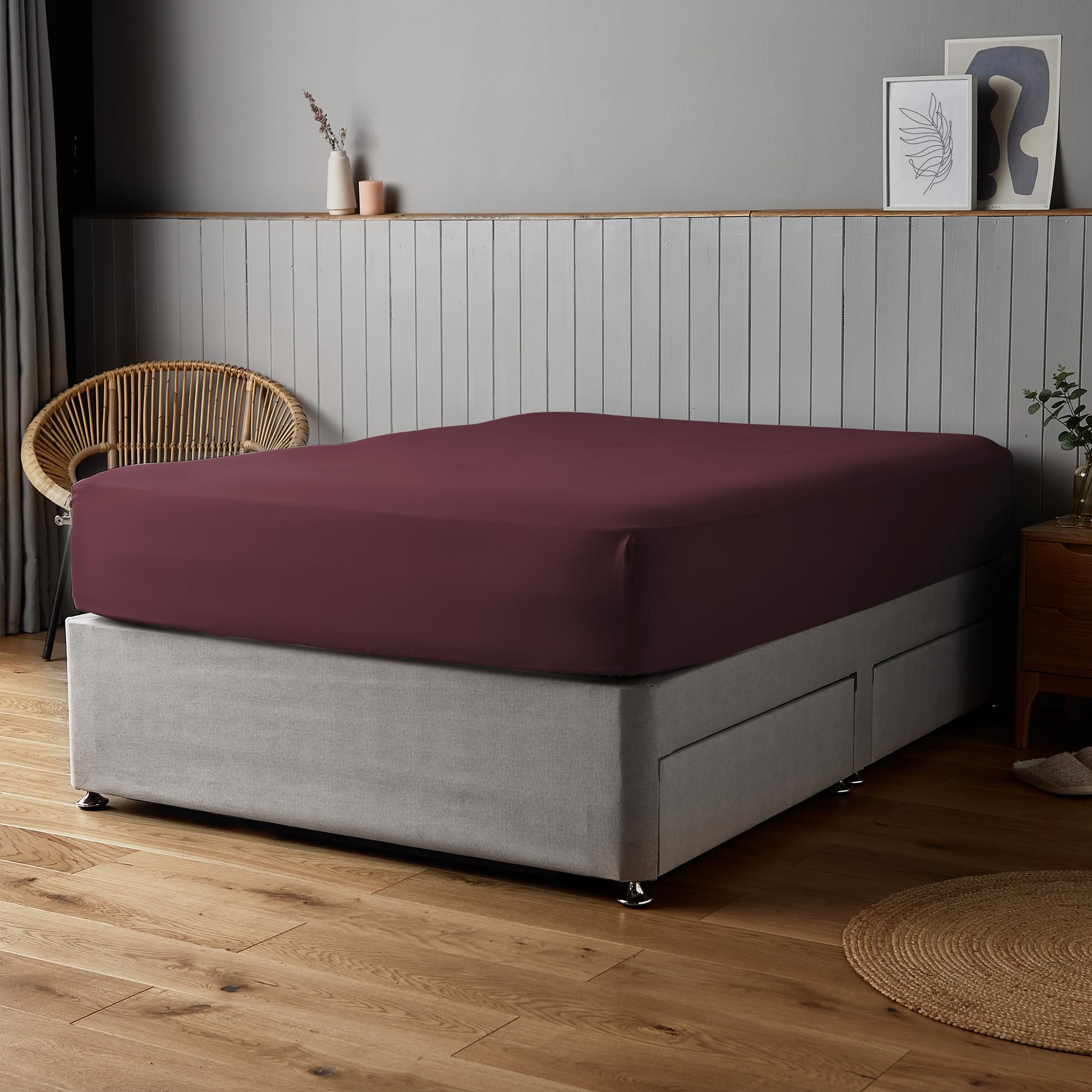 Silentnight Supersoft Fitted Sheet, Berry, Single, 2 Pack โ image 1