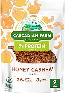 Organic Honey Cashew Granola, Protein Granola, Non-GMO, Resealable Pouch, 9 oz