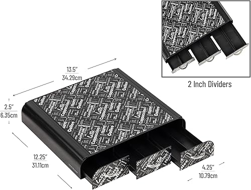 Vista 10 de Mind Reader Organizador 'Anchor' de triple cajón para cápsulas Dolce Gusto, CBTL, soporte para cápsulas de café de una sola porción Negro