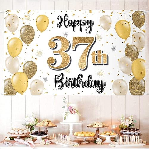 Vista 25 de Decoraciones de feliz cumpleaños 44, globo dorado número 44, cartel grande de cumpleaños, suministros para fiesta de cumpleaños de 44 años.