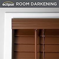 Vista 2 de Eclipse Persianas de madera falsa de 2 pulgadas, 29 x 72 pulgadas en roble oscuro - Persianas sin cordón, certificadas como seguras para niños