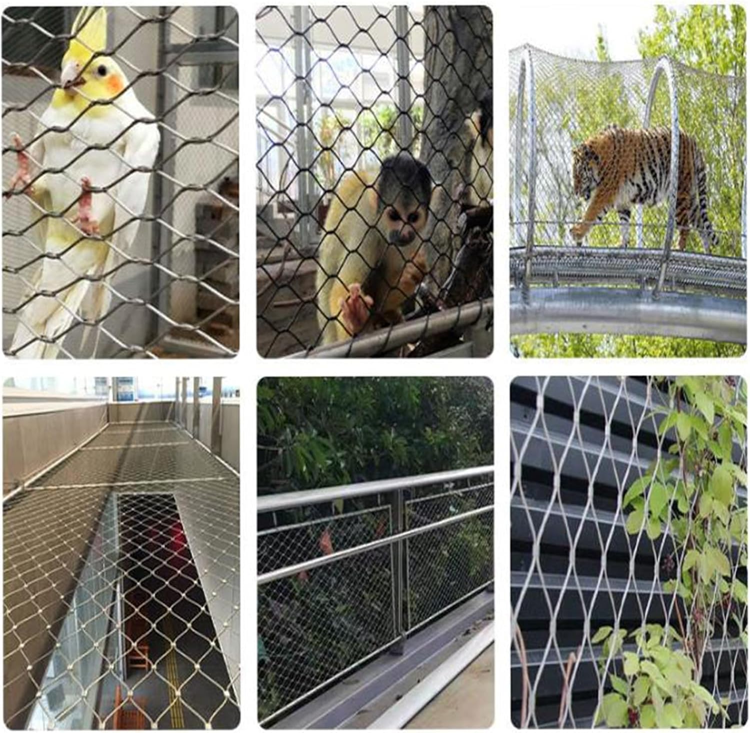 Rete in Corda di Acciaio Inossidabile 304 Rete Flessibile per Gabbia per pollame per Animali, Rete in Rete Metallica per Recinzione, Rete anticaduta ad Alta Quota per Scale da Balcone da Gia