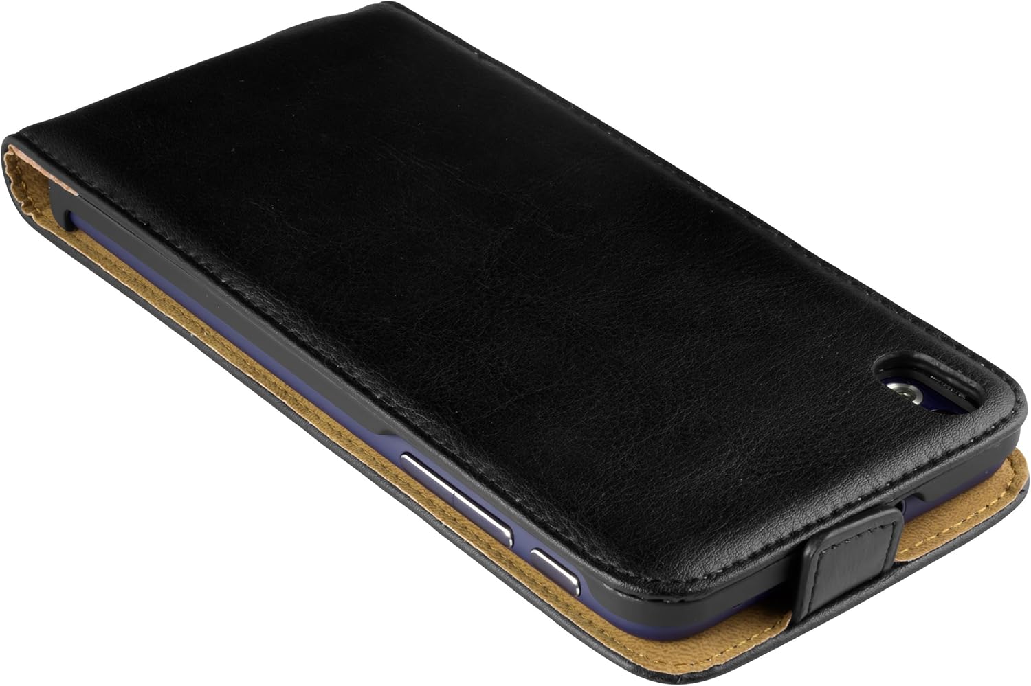 mumbi Premium Flip Case Real Leather Compatible with HTC Desire 816 / 816G Black
