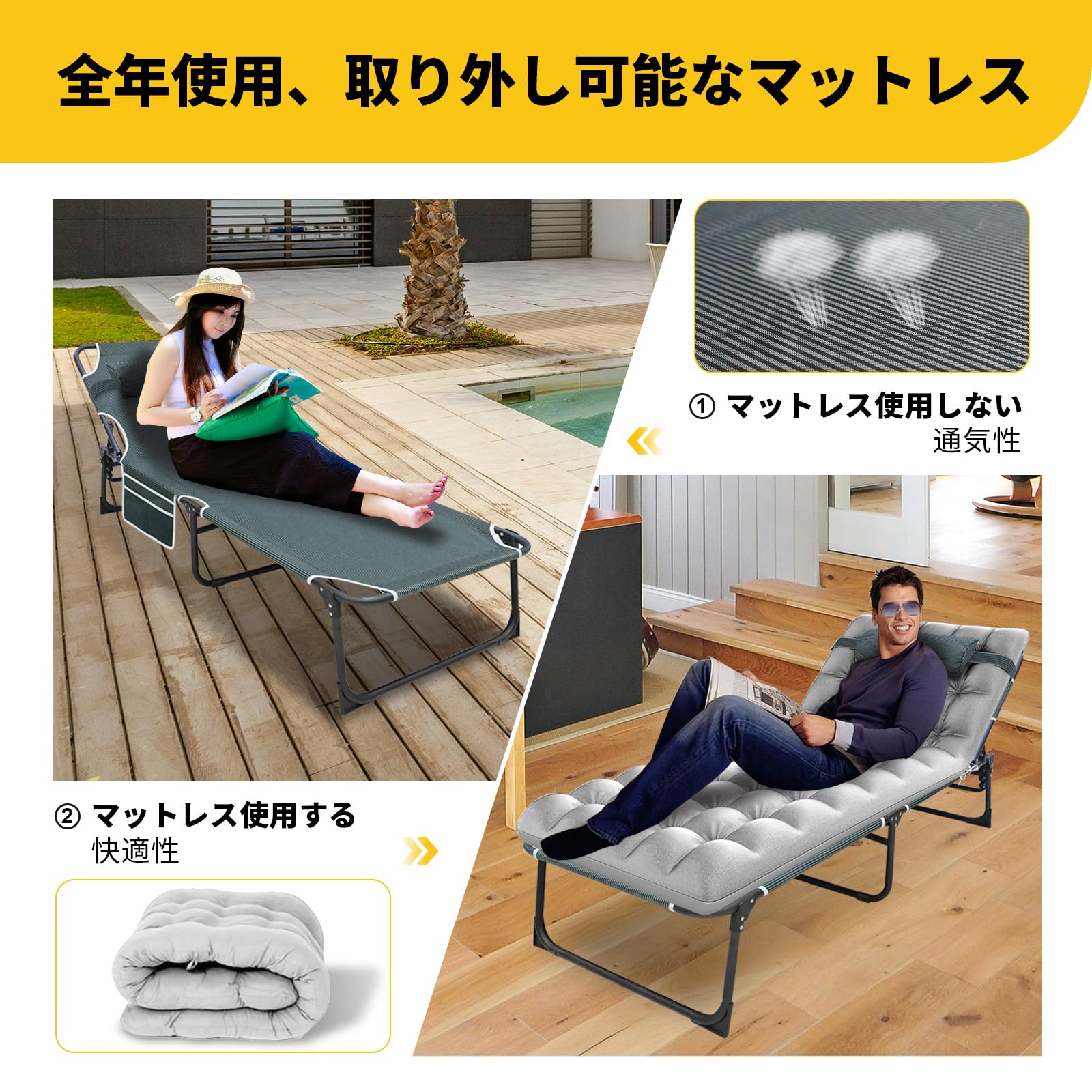 Amazon.co.jp: JACK BOSS 折りたたみベッド 簡易ベッド 折り畳みベッド 
