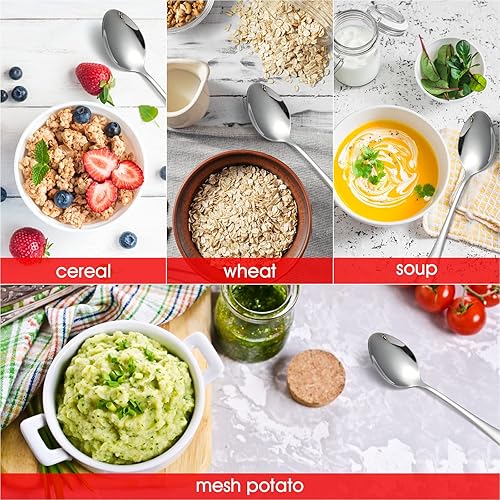 Miniatura 4 de Juego de cubiertos de 36 piezas de cubiertos de acero inoxidable para cocina, hogar, restaurante, tenedor resistente de 7.2 pulgadas y cucharada de