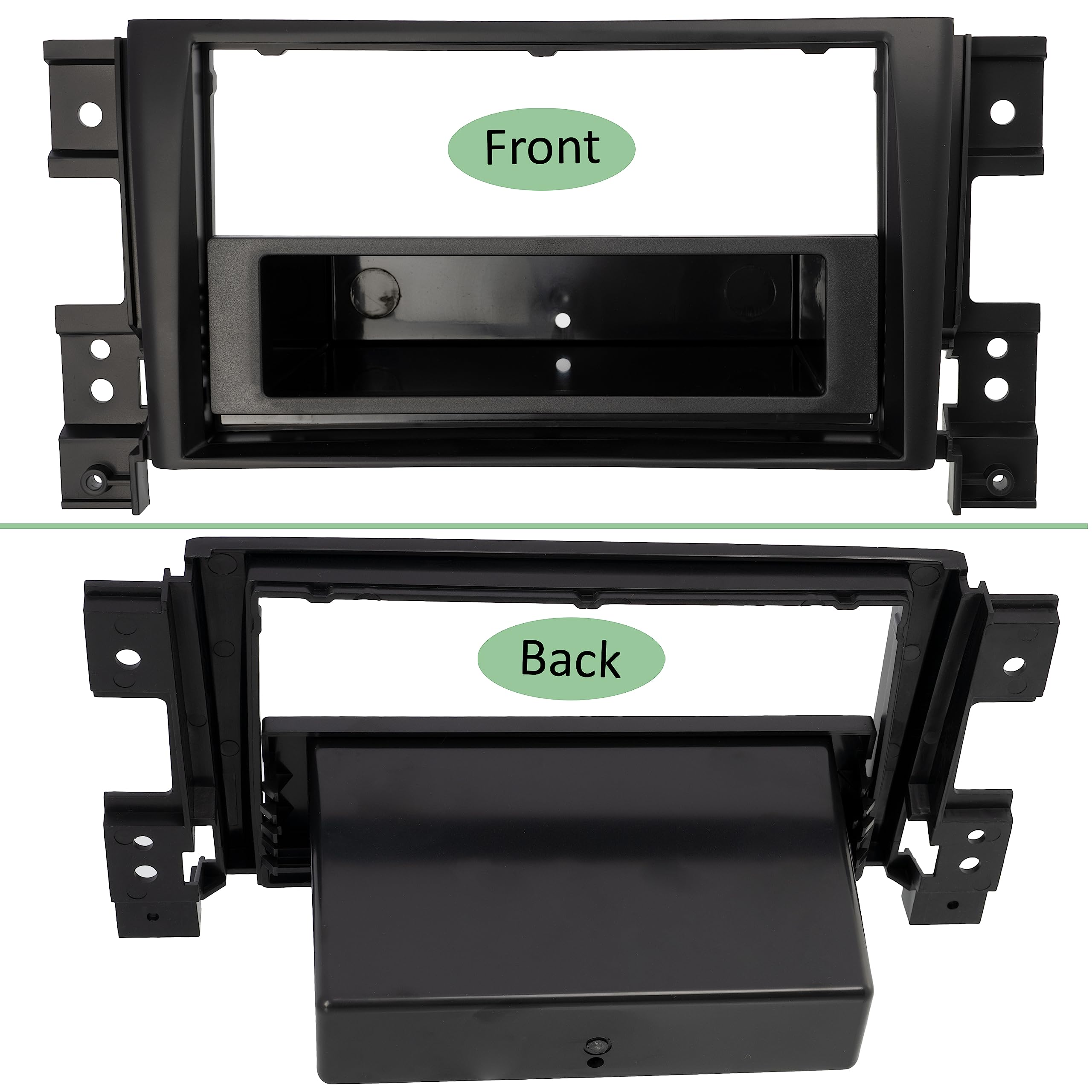 AERZETIX - C11624 - Cadre/façade/Adaptateur 2 ISO pour autoradio de Voiture - en Plastique - Compatible avec Suzuki Grand Vitara 2005+