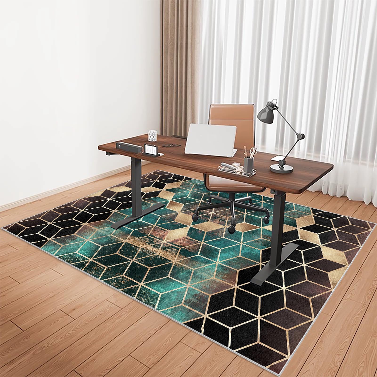 Desk Chair Mat for Low Pile Carpet, Gaming Office Computer Chair Mat for Hardwood Floors Carpet Wooden Floors Office Chair Mat for Carpet Floors, Easy Glide Carpet Protector Chair Mat 60 x 70 cm