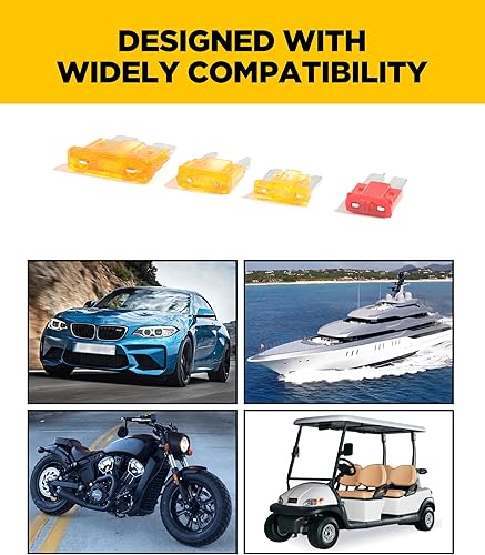 Miniatura 5 de YAKEFLY Juego de 12 grifos de fusibles, 4 tipos de adaptador de circuito de 12 V y kit de fusibles, mini conector de fusibles automotriz ATC ATS,