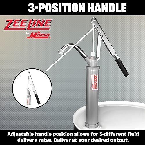 Miniatura 9 de Zeeline By Milton ZE381, bomba de acción de palanca para bomba de tambor de 15-55 galones, 1 galón por 9 tiempos, bomba de barril operada a mano,