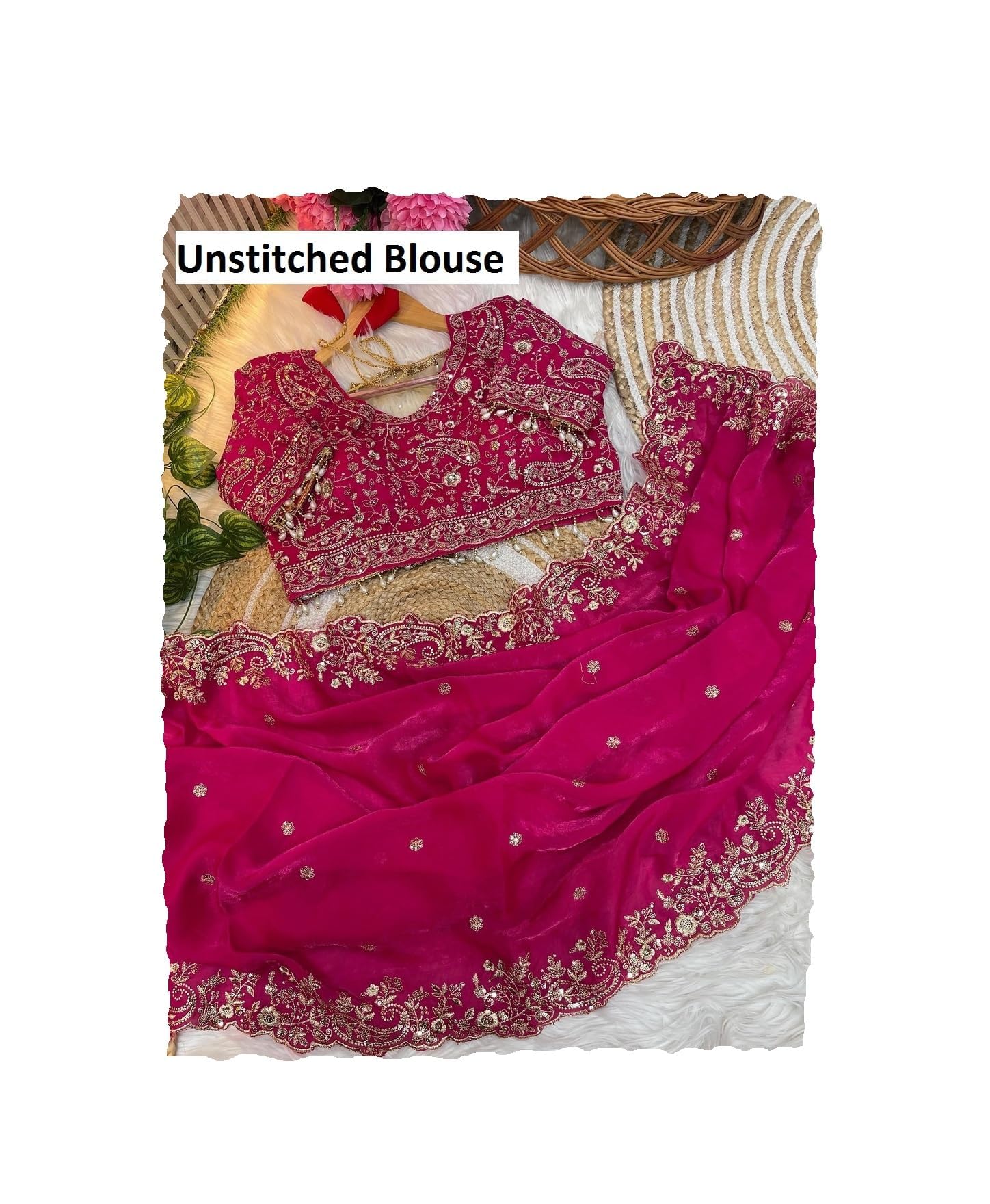 Women's Jimmii chu Satin Embroidered Saree Mango Saree-ABC-FS-picture-38