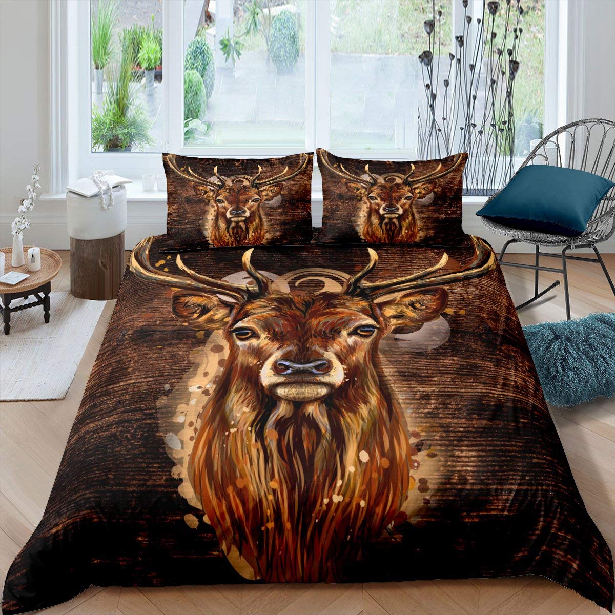 Morbuy - Set di Copripiumino e Federa, in Raso, Set di Biancheria da Letto 3 Pezzi, per Bambini 200 x 200 cm Nero