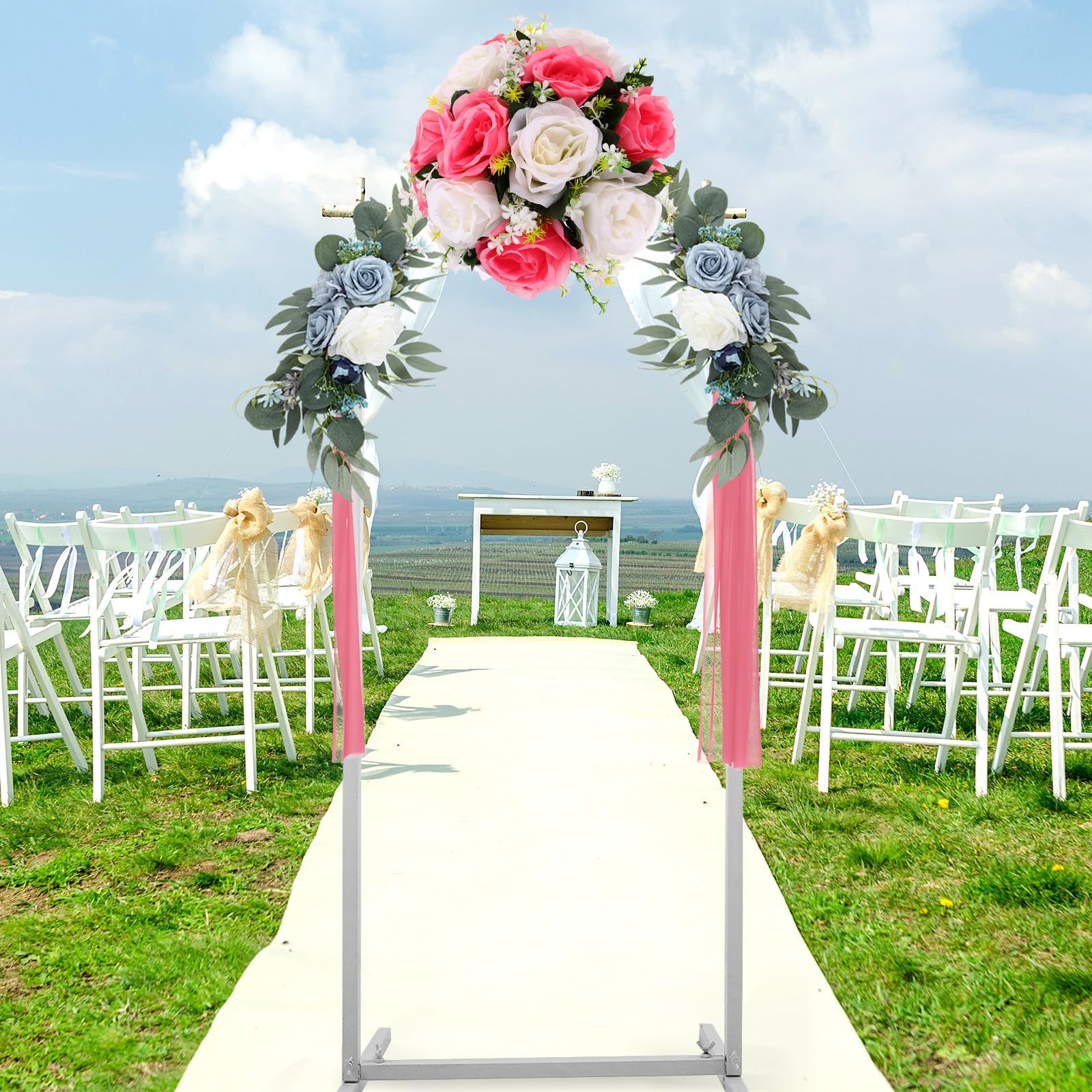 DOITOOL Supporto per Sfondo ad Arco in Ferro, Arco per Matrimonio Riutilizzabile, Decorazione di Sfondo Bianca, per Decorazioni Natalizie e Festa a Casa