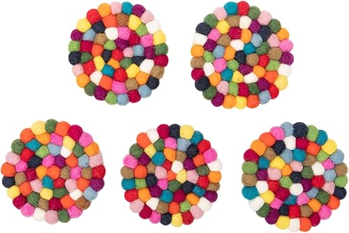 Miniatura 5 de Woolygon - Paquete de salvamanteles Rainbow Mix One y cinco posavasos