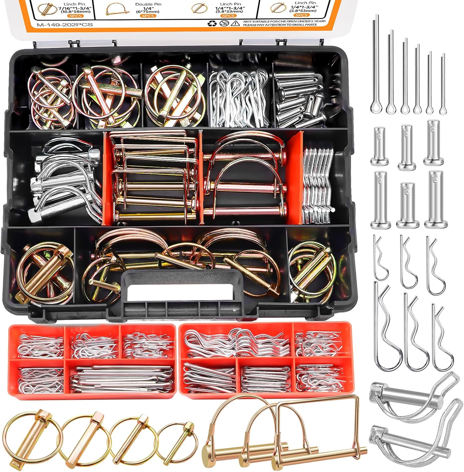 mankk 270PCS+202PCS Heavy Duty Hitch Pins Clip Pins