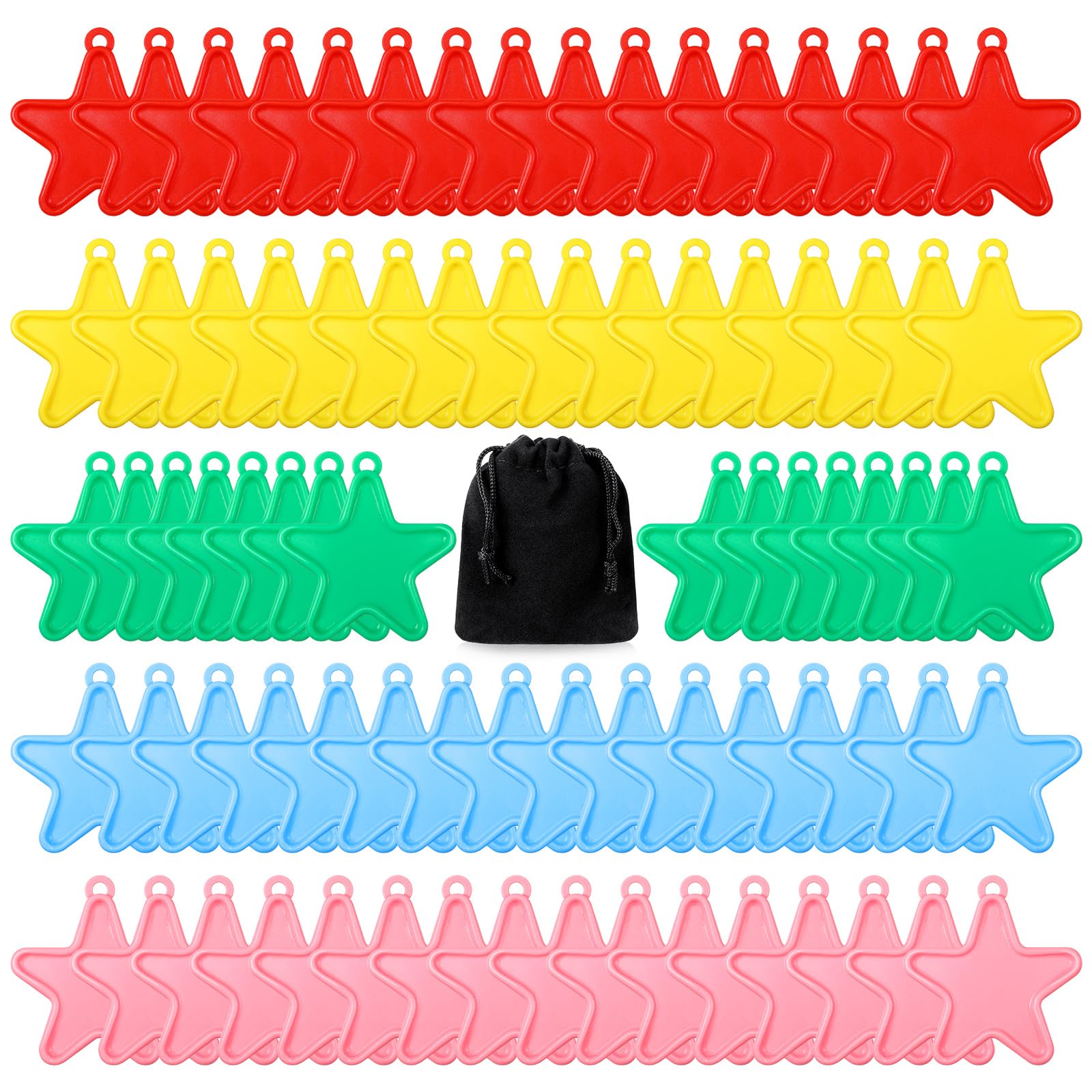 Lenwen 80 Pcs Balloon Weights Plastic Colorful Weights for Balloons for Birthday Party Decoration Wedding Holiday Celebration(Star Shaped,Rainbow)