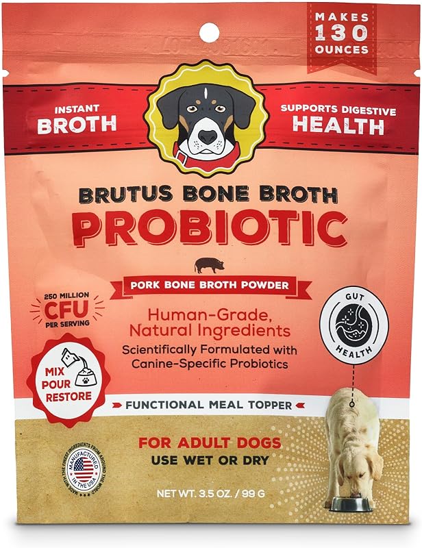 Complemento em Pó para Ração de Cães com Caldo de Ossos Suíno e Probióticos Brutus Bone Broth, 100 g