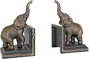 Cast Iron Elephant Book Ends Set