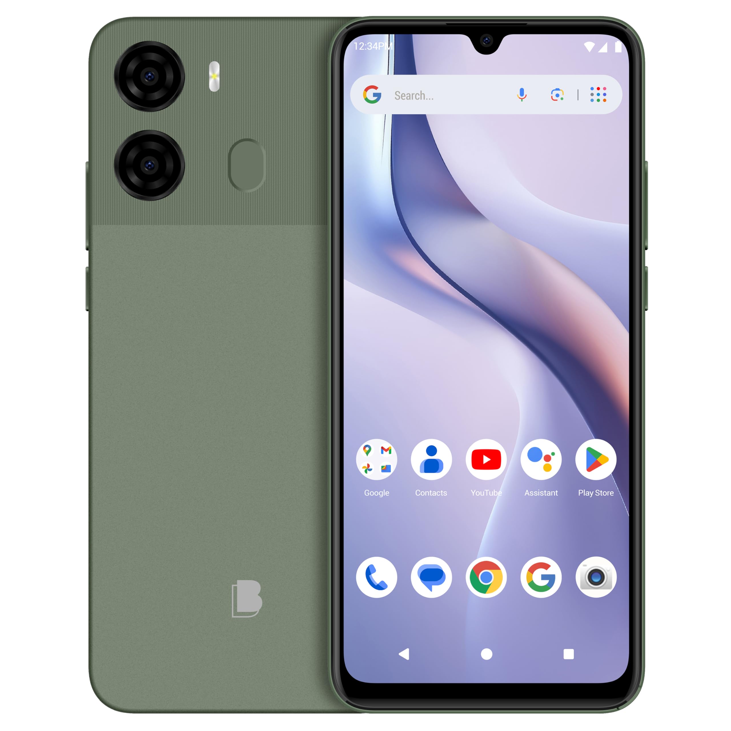 BLU K2 | Unlocked | 6.88” HD+ Display | 13MP Main Camera + 8MP Selfie Camera | 64GB | 5,000mAh Battery | Android 15 | US Version | US Warranty | Sage