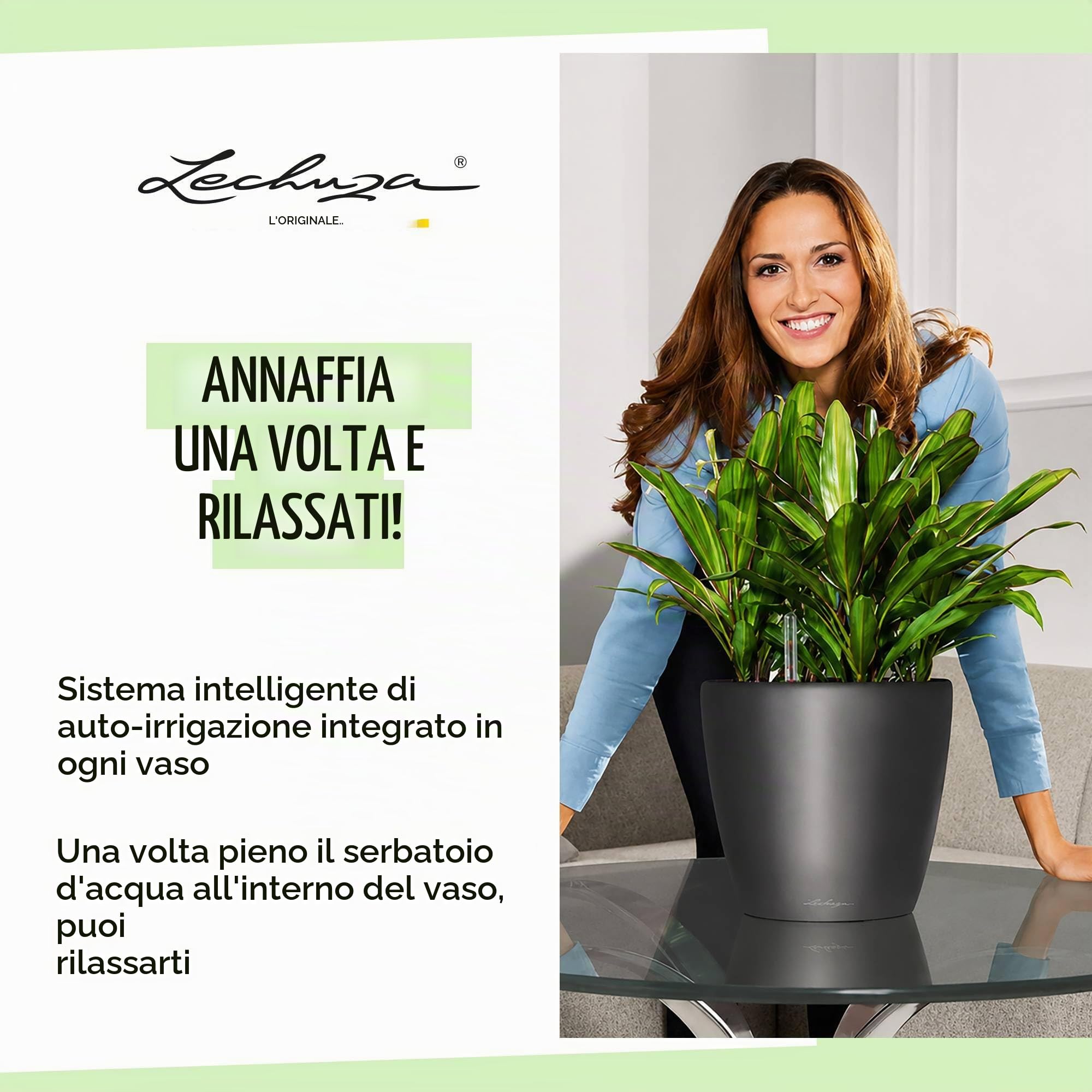 LECHUZA CLASSICO Premium LS 21 antracite metallizzato 16023
