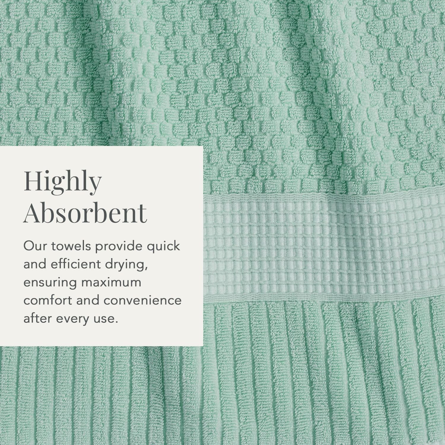 NY Loft Trinity Collection Set de 6 toallas de mano, 100 % algodón, con textura y resistentes, muy suaves y absorbentes, de secado rápido, 40,6 cm x 71,1 cm, verde wasabi