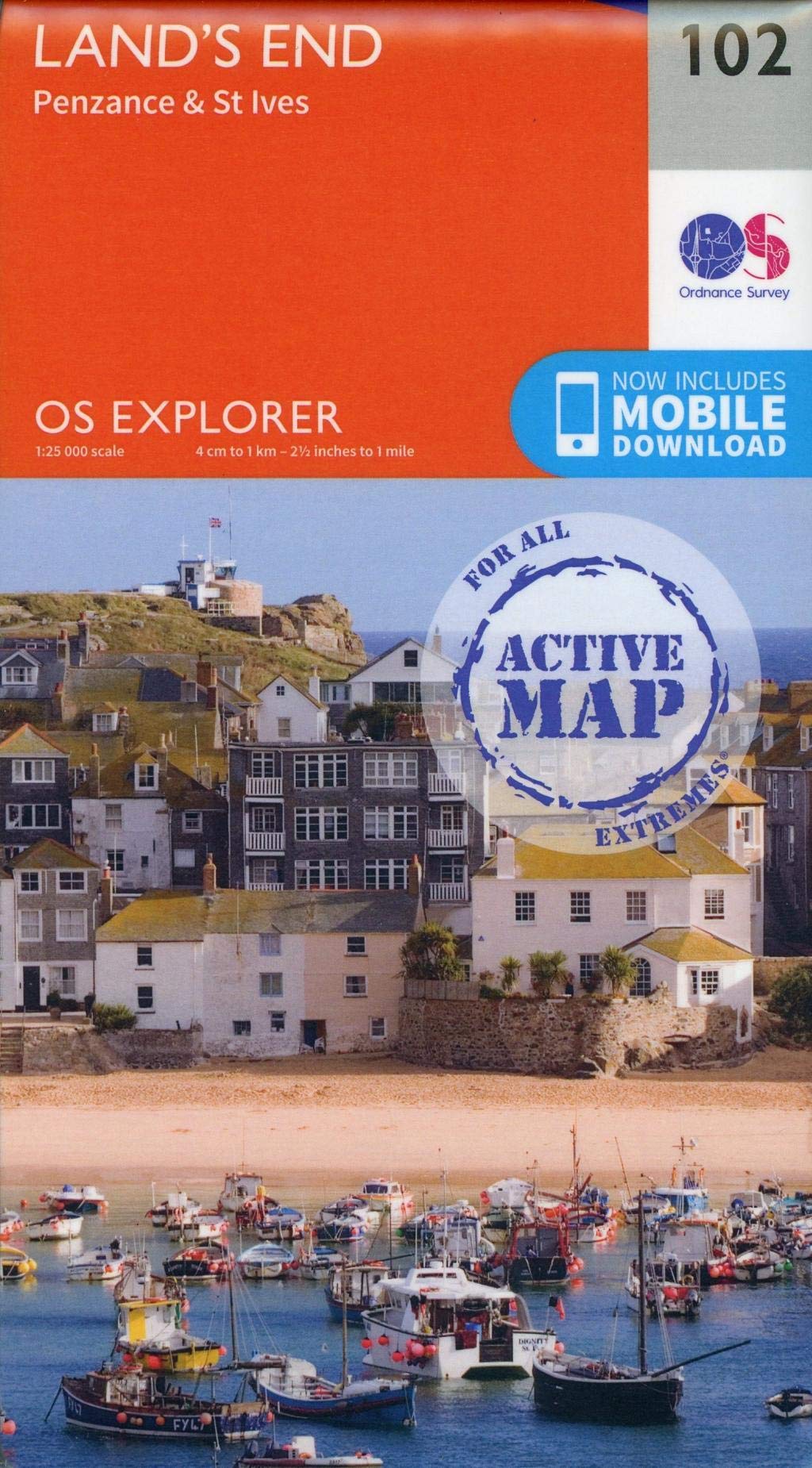 Land’s End Map | Weatherproof | Penzance & St Ives | Ordnance Survey | OS Explorer Active Map 102 | England | Walks | Hiking | Maps | Adventure