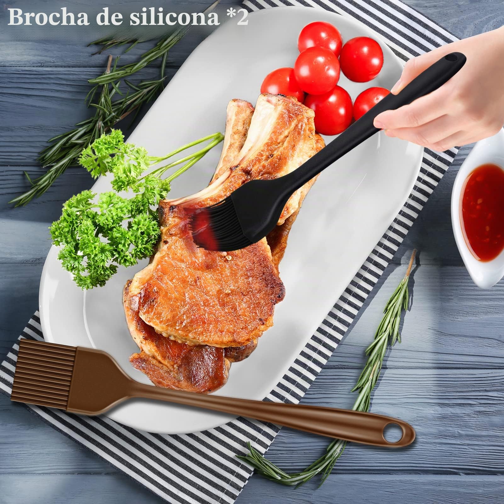 Grilliance Juego de Utensilios para Barbacoa de 38 Piezas, Accesorios de Parrilla de Acero Inoxidable para Hombres, Kit de Herramientas Profesionales para Barbacoa con Bolsa de Transporte, marrón