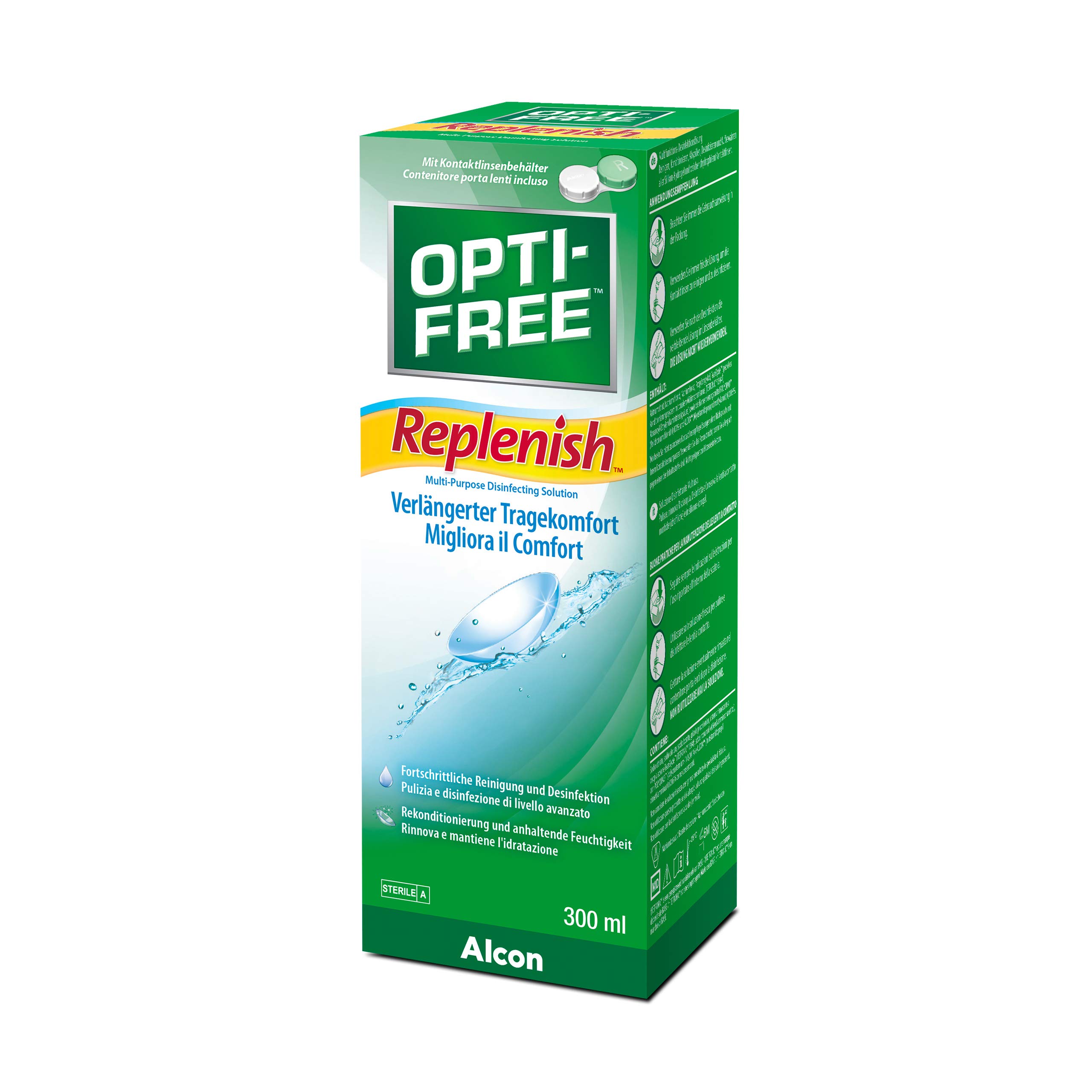 Opti Free Replenish Contact Lens Care, pojedyncza butelka, 1 x 300 ml