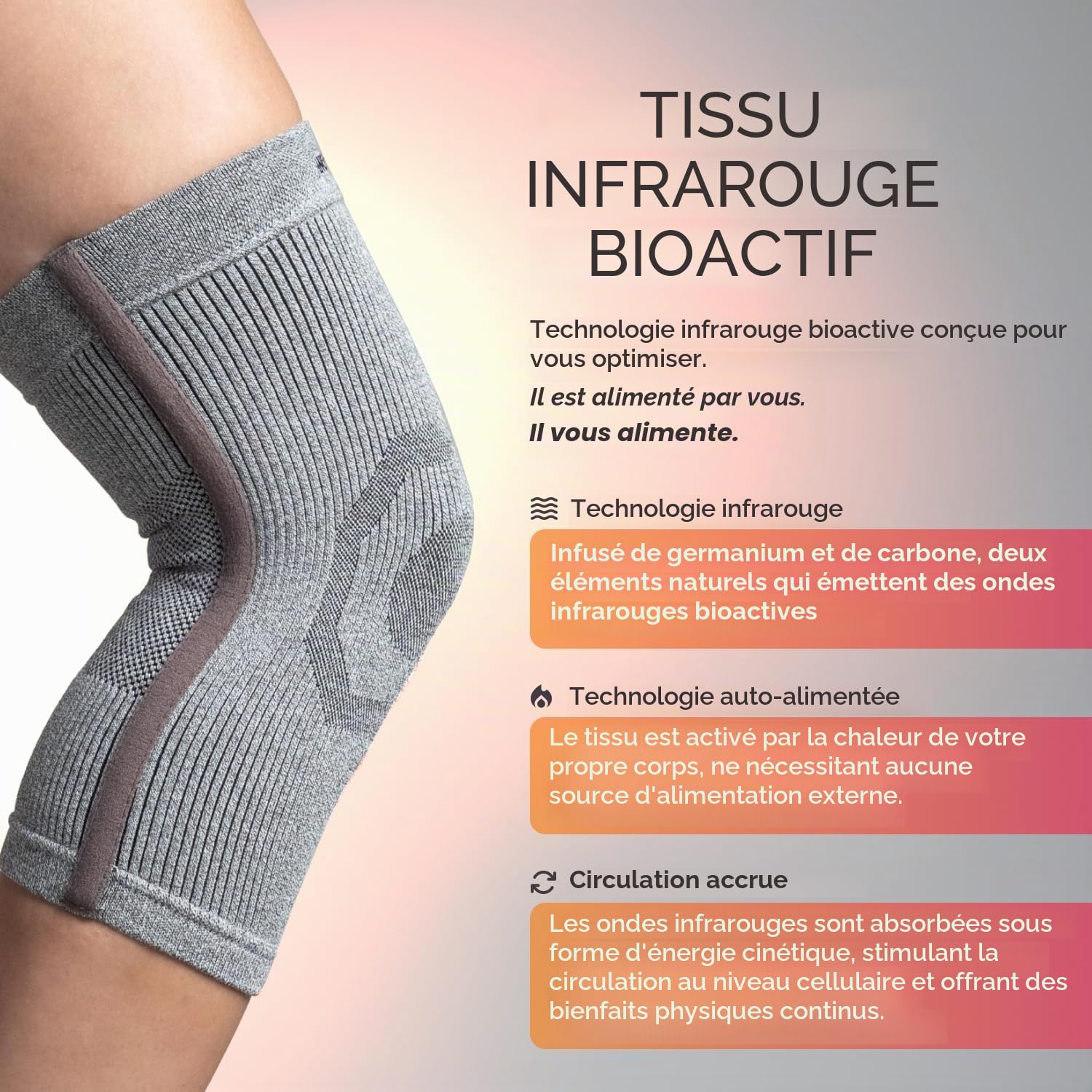 Incrediwear Genouillère Anti-inflammatoire pour le Genou - Disponible en tailles M, L, XL, XXL, 3XL