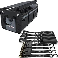 Vista 1 de FORTEM Organizador de maletero de coche (3 compartimentos, gris) + correas de trinquete