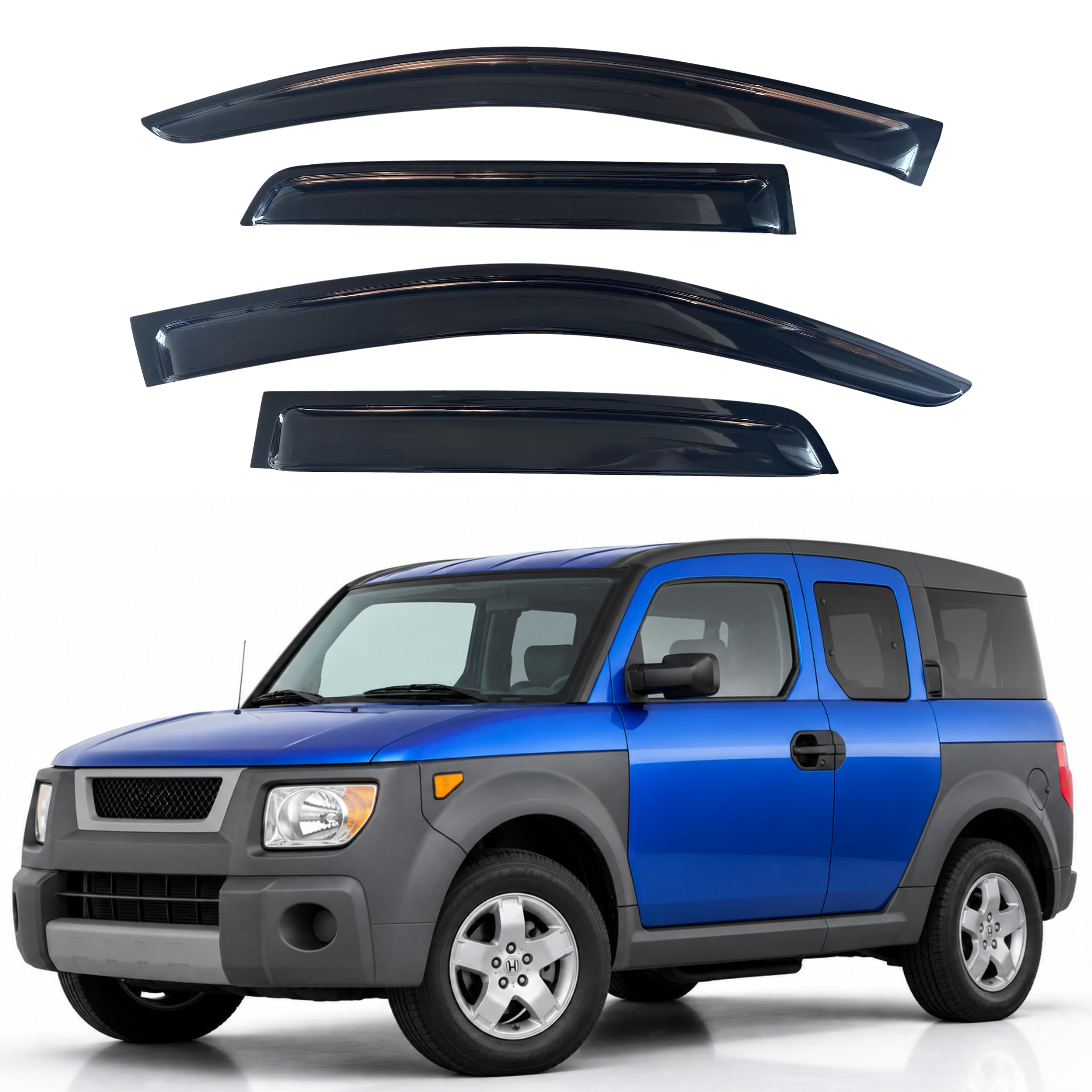 IG Window Visors Fit for 2003-2011 Honda Element, Out-Channel Rain Guards Vent Wind Deflectors 4PC, Car Accessories for 03-11 Element