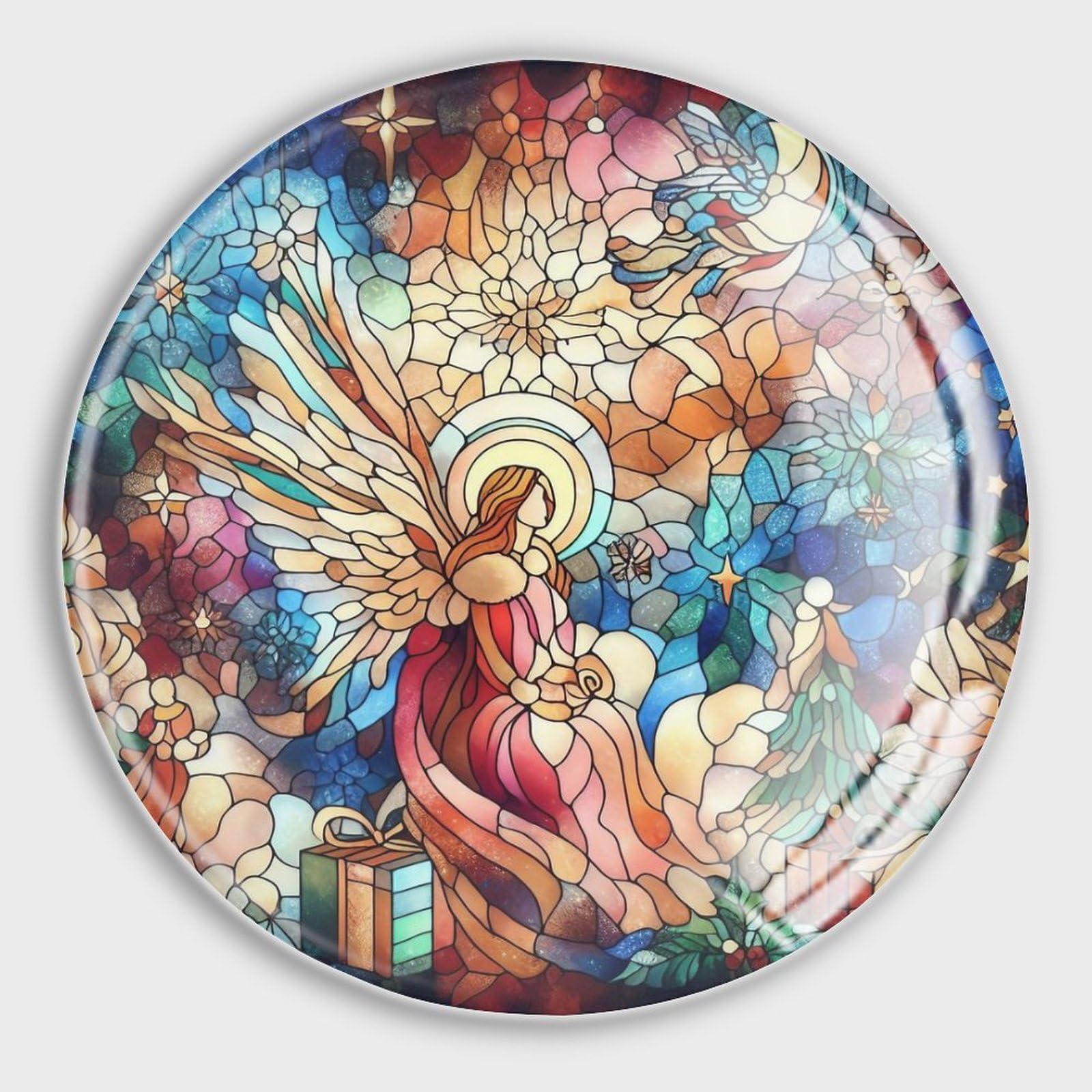 Imanes angulares de vidrio decorativos para regalar en Navidad y adornar pizarras