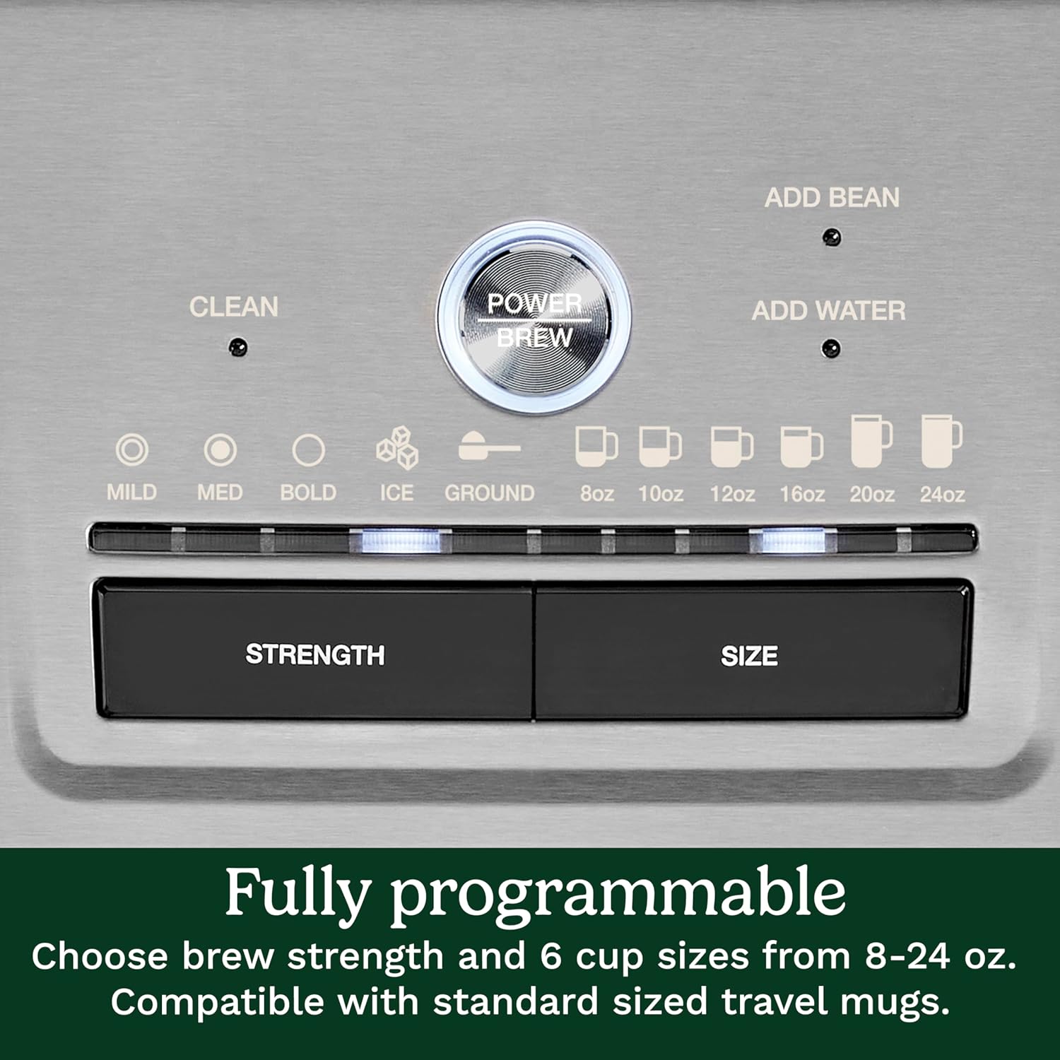 Cuisinart Coffee Maker, Custom Grind and Brew Single Cup Coffee Maker, 6 Cup Sizes, Built-in Stainless Steel Burr Mill, Adjustable Strength, Grind Control and Over Ice Feature, Easy Cleaning, DGB-30