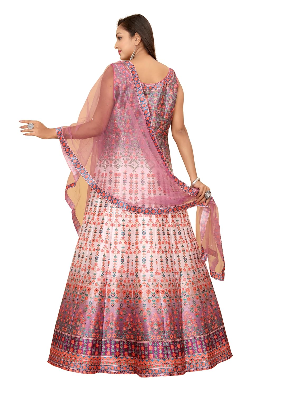 Women’s Fully Stitched Silk Gown with Net Dupatta for Festive, Paty and Wedding