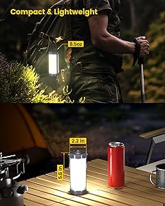 Glocusent 106 LED Camping Lights, Up to 80Hrs, 5000mAh Camping Lantern Rechargeable with 5 Brightness 3 Modes & SOS, IP68 Waterproof, Max 1200LM, Lanterns for Power Outages Hiking Emergency Hurricane