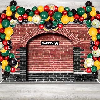 Magic Wizard - Globos escolares con plataforma 9 y 3/4 King's Cross Station - Cortina de pared para puerta de ladrillo, ki...