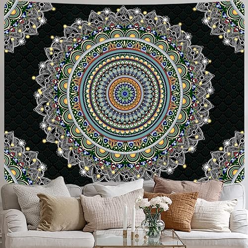Miniatura 3 de vavalad Tapiz Mandala, tapices estéticos florales, tapiz bohemio de lujo, decoración para colgar en la pared para dormitorio, sala de estar,