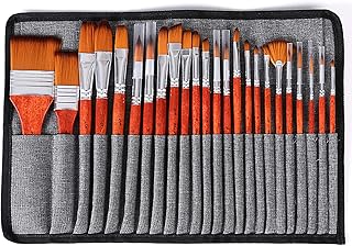 Namolit 24 pçs conjunto de pincéis de pintura kit artista pincel profissional pincéis redondos com cabelo de náilon para acrílico aquarela aquarela guache pintura facial ótimos suprimentos de