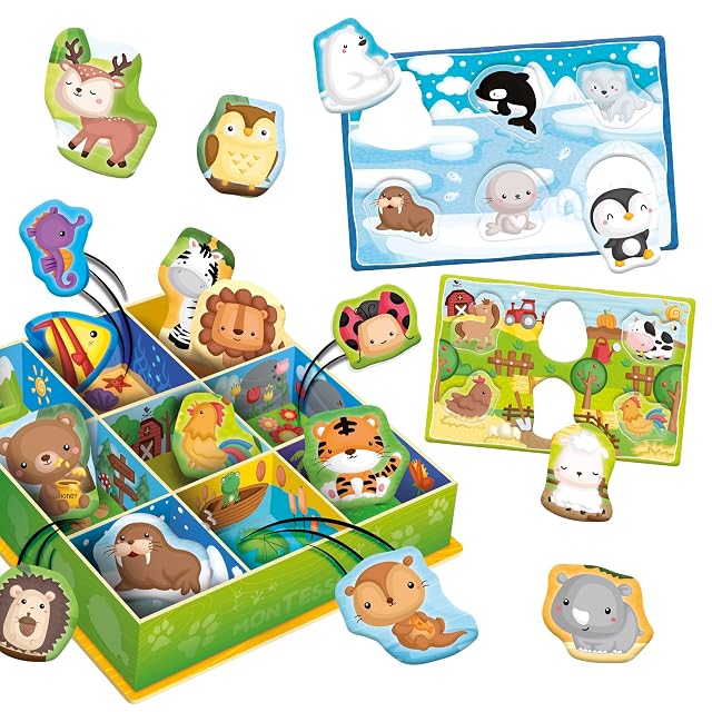 Foto 2 de 7 de Lisciani - MONTESSORI BABY Touch Puzzle 24p - 6 Rompecabezas de Animales Texturizados para Niños 1-4 Años
