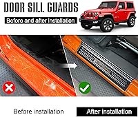Vista 4 de Rowa - Protectores de umbral de puerta de acero inoxidable 304 compatibles con Jeep Wrangler JL JLU 2018-2025 & Gladiator JT 2020-2025, protector