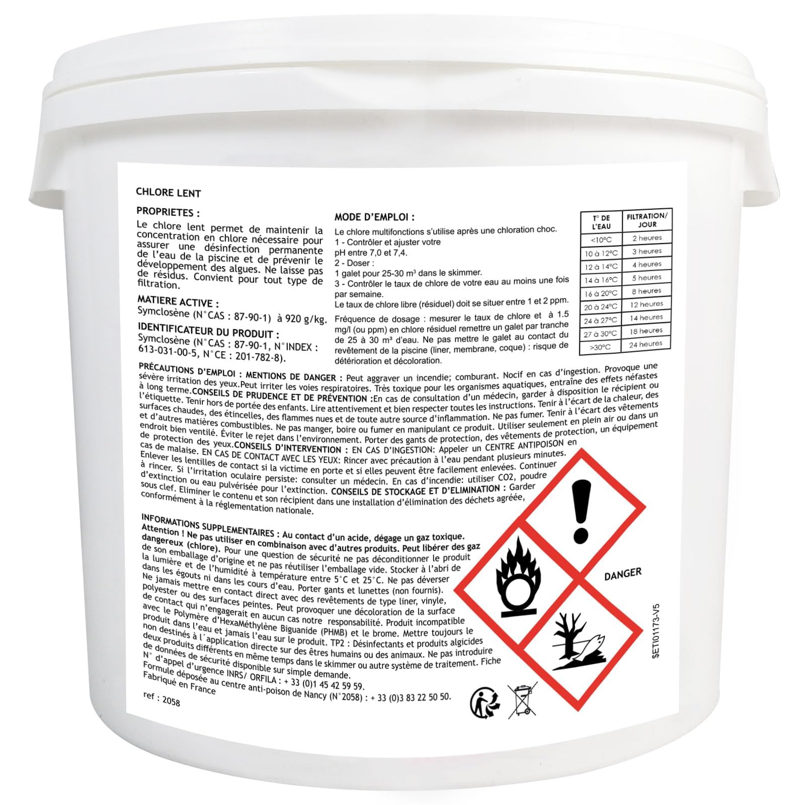 Pack Brome Piscine 5 kg + Thermomètre Piscine Inclus - Pastilles 20 g - Désinfection Longue Durée - sans Odeur de Chlore - Haute Tolérance au pH - Fabriqué en Europe