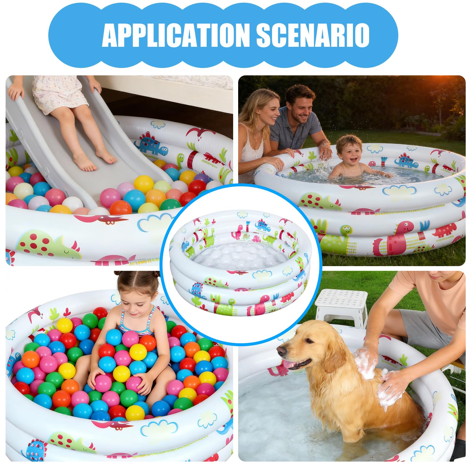 Petite Piscine Gonflable, Piscine Gonflable Ronde 90cm, Piscine Pataugeoire Bebe, Patogoire Bebe, Gonflable Bébé, pour Les Activités Eestivales en Plein air, Les Jardins et Les Plages